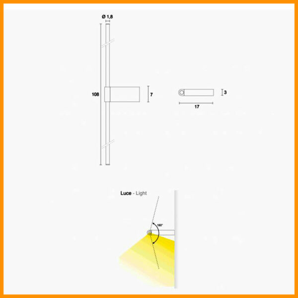 LINCE DIVA 5205 LAMPADA DI EMERGENZA 330LM DA PARETE O SOFFITTO