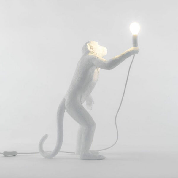 Lampada da Tavolo Scimmia Luce Oro Figura Animale Luci Decorative