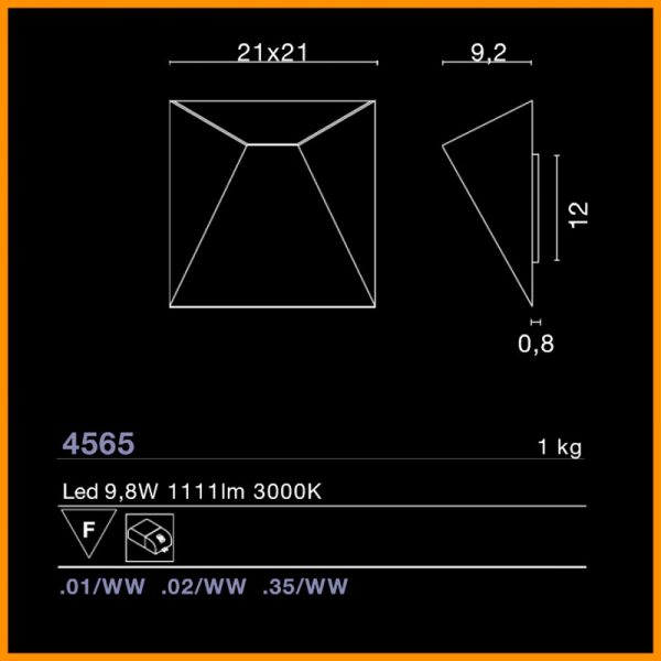 Egoluce Mats Lampada Parete LED Cod. 4565 – Stilluce Store