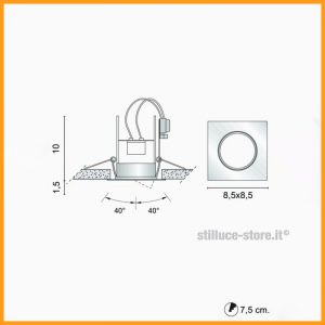 Egoluce Faretto incasso 230V Geko Orientabile Cod. 6056 - immagine 2
