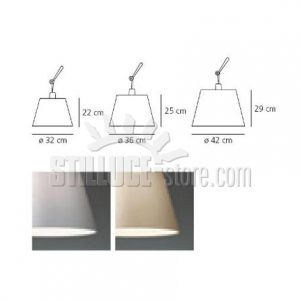 Artemide Tolomeo Basculante Sospensione 2 Bracci Diffusore Carta Pergamena  cm. 32 - immagine 3