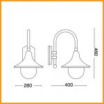 IDEAL-LUX Cima AP1 Lampada da parete da Esterno 3 colori