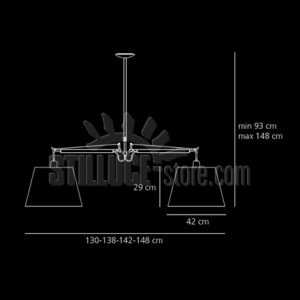 Artemide Tolomeo Basculante Sospensione 2 Bracci Diffusore Carta Pergamena cm.36 - immagine 3