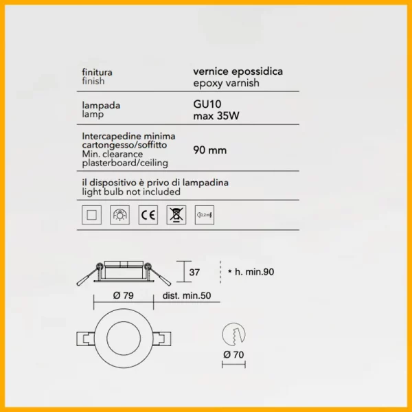 Isyluce Simplie Faretto incasso GU10 220V Cod. 706N – Stilluce Store